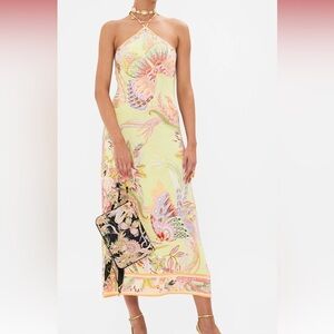 Camilla Long Jersey Halter Dress in Yellow